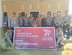 Peduli Mitra Kerja, Sambut HUT Bhayangkara Kapolresta Palalawan Beri Kursi Roda keluarga Wartawan