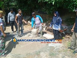 Tambal Jalan Rusak, Plt Camat Jemaja Timur Tinjau Gotong Royong di Rt 6 Desa Kuala Maras