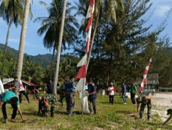 Pasar Pagi Letung dan Pantai Padang Melang, Danposal Jemaja Hadiri Gotong Royong Peringati HUT ke-80 RI 