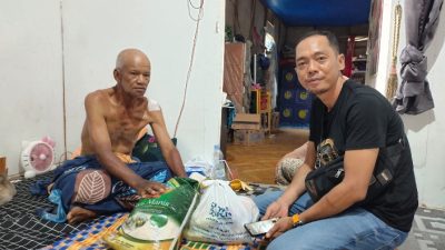 Peduli Sesama, IWO Riau Bersama YBM PLN Bantu Korban Pembacokan di Tembilahan