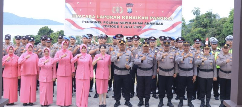 Rls, Kapolres Anambas Pimpin Upacara Kenaikan Pangkat(dok/photo)