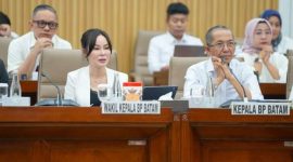 Kepala BP Batam Amsakar Achmad bersama Wakil Kepala BP Batam li claudia Chandra rapat bersama Komisi VI DPR RI. F/Dok Humas BP BATAM.