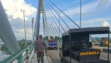 Patroli gabungan Direktorat Pengamanan Aset dan Kawasan BP Batam bersama Dinas Perhubungan, Polisi Militer, serta Patroli dan Pengawalan (Patwal) Satuan Lalu Lintas Polresta Barelang, pada Senin (6/7/2026). F/ Dok Humas BP BATAM.