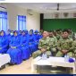 Komandan Pangkalan TNI Angkatan Laut (Danlanal) Tarempa Letkol Laut (P) Romi Sitorus, S.E., bersama Perwira Staf dan seluruh personel Lanal Tarempa mengikuti Video Conference (Vicon) tatap muka dalam rangka memperingati 80 tahun Jalasenastri.