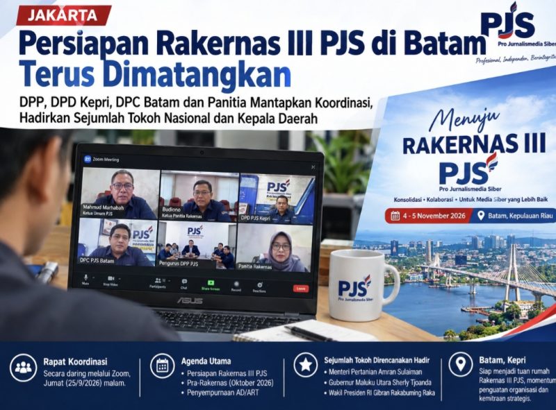 PJS Rapat Koordinasi lewat Zoom (ket/photo)