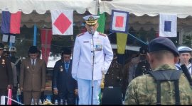 Upacara HUT TNI Ke-81  di Tarempa (ket/photo)