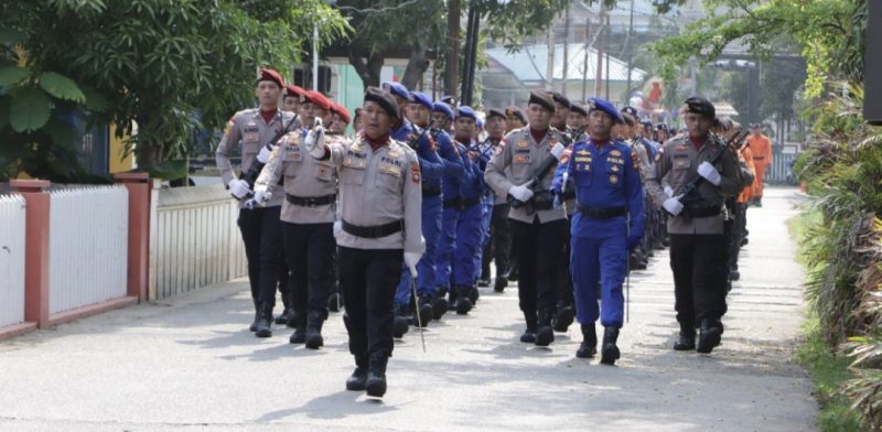 Polres Anambas Tampilkan Parade dan Devile sambut HUT TNI Ke-81 (ket/photo)