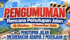Informasi Penutupan Jalan Gajah Mada (ket/photo)