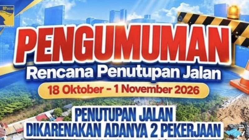 Informasi Penutupan Jalan Gajah Mada (ket/photo)