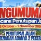 Informasi Penutupan Jalan Gajah Mada (ket/photo)